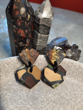 Load image into Gallery viewer, SALE Earthy heart stud handmade earrings polymer clay earthy
