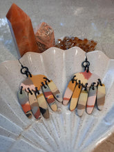 Load image into Gallery viewer, Glamour dangle handmade earrings polymer clay earthy
