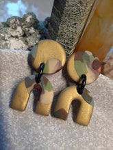 Load image into Gallery viewer, Sunny glade stud handmade earrings polymer clay earthy
