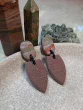 Load image into Gallery viewer, Vale mist stud handmade earrings polymer clay earthy
