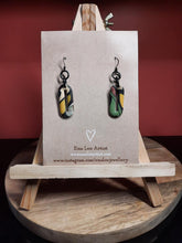 Load image into Gallery viewer, Hazelwood oval dangle handmade earrings polymer clay earthy
