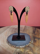 Load image into Gallery viewer, Pumpkin spice stud handmade earrings polymer clay earthy
