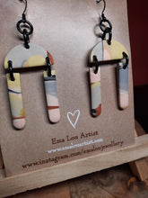 Load image into Gallery viewer, Pastel pretties dangle handmade earrings polymer clay earthy
