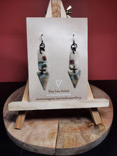 Load image into Gallery viewer, Pale oak dangle handmade earrings polymer clay earthy
