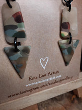 Load image into Gallery viewer, Pale oak dangle handmade earrings polymer clay earthy
