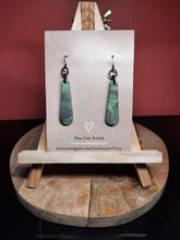 Load image into Gallery viewer, SALE Palace green dangle handmade earrings polymer clay earthy
