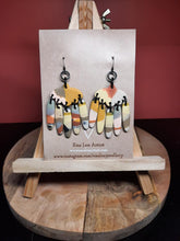 Load image into Gallery viewer, Glamour dangle handmade earrings polymer clay earthy
