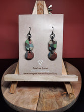 Load image into Gallery viewer, SALE Forest wood dangle handmade earrings polymer clay earthy
