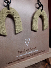 Load image into Gallery viewer, SALE Paris rain dangle handmade earrings polymer clay earthy
