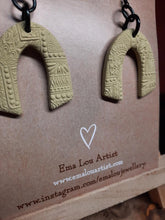 Load image into Gallery viewer, Paris rain dangle handmade earrings polymer clay earthy
