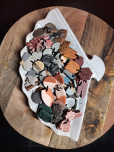 Load image into Gallery viewer, Pavestone dangle handmade earrings polymer clay earthy
