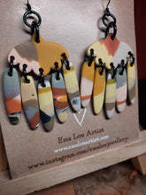 Load image into Gallery viewer, Glamour dangle handmade earrings polymer clay earthy
