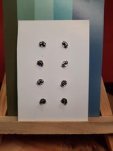 Load image into Gallery viewer, Soapstone earthy stud set of 4 handmade earrings polymer clay earthy
