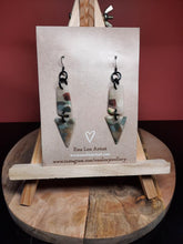 Load image into Gallery viewer, Pale oak dangle handmade earrings polymer clay earthy
