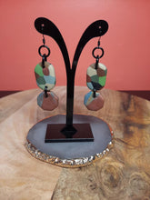 Load image into Gallery viewer, SALE Forest wood dangle handmade earrings polymer clay earthy
