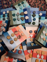 Load image into Gallery viewer, Heartland stud set of 4 handmade earrings polymer clay earthy
