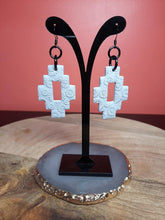 Load image into Gallery viewer, SALE Grey sunflowers dangle handmade earrings polymer clay earthy
