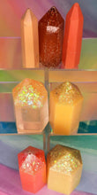 Load image into Gallery viewer, Resin crystal set in Autumn amber tones
