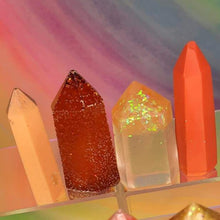 Load image into Gallery viewer, Resin crystal set in Autumn amber tones
