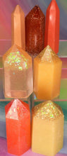 Load image into Gallery viewer, Resin crystal set in Autumn amber tones
