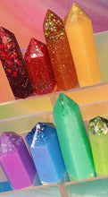Load image into Gallery viewer, Resin crystal set in rainbow tones
