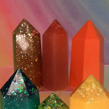 Load image into Gallery viewer, Resin crystal set in summer fruit tones
