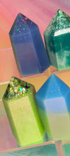 Load image into Gallery viewer, Resin crystal set in blue &amp; green tones
