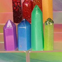 Load image into Gallery viewer, Resin crystal set in rainbow tones
