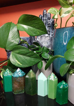 Load image into Gallery viewer, Resin crystal set in earthy green &amp; mint tones
