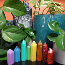 Load image into Gallery viewer, Resin crystal set in rainbow tones
