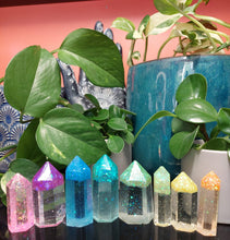 Load image into Gallery viewer, Resin crystal set in rainbow clear tones
