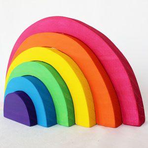 Wooden rainbow handmade toy