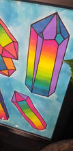 Load image into Gallery viewer, Rainbow crystal quartz point cluster crystal tattoo inspired art
